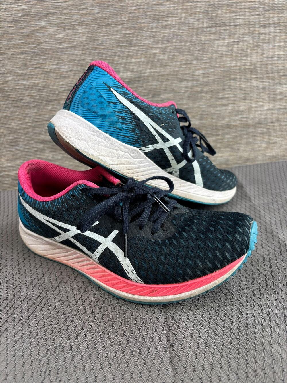 ASICS Hyper Speed Shoes Womens Size 8.5 Blue Pink Running Sneakers 1012A899